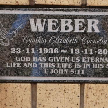 WEBER Cynthia Elizabeth Cornelia 1936-2005