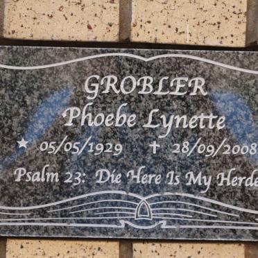 GROBLER Phoebe Lynette 1929-2008