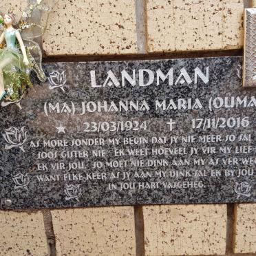 LANDMAN Johanna Maria 1924-2016