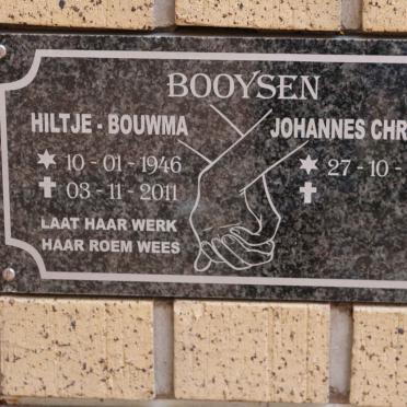 BOOYSEN Johannes Christiaan 1946- &amp; Hiltje-Bouwma 1946-2011