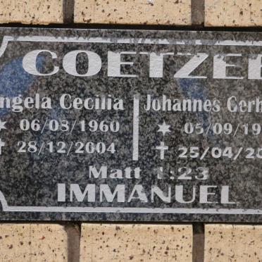 COETZEE Johannes Gerhardus 1952-2006 &amp; Engela Cecilia 1960-2004