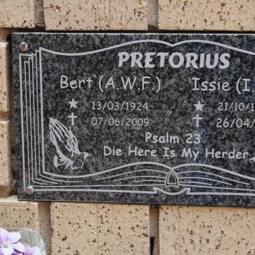 PRETORIUS A.W.F. 1924-2009 &amp; I.E.H. 1930-2011