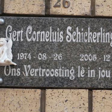 SCHICKERLING Gert Cornelius 1974-2005