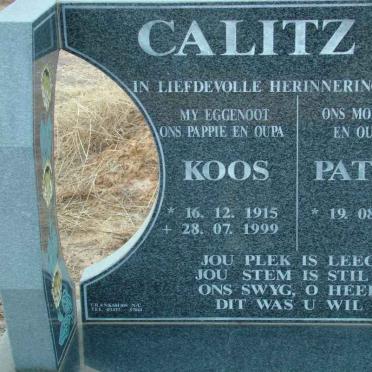 CALITZ Koos 1915-1999 &amp; Pattie 1921-