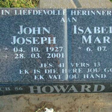 HOWARD John Joseph 1927-2001 &amp; Isabella Maria 1938-
