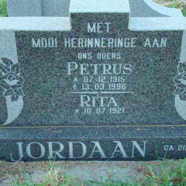 JORDAAN Petrus 1915-1996 &amp; Rita 1921-