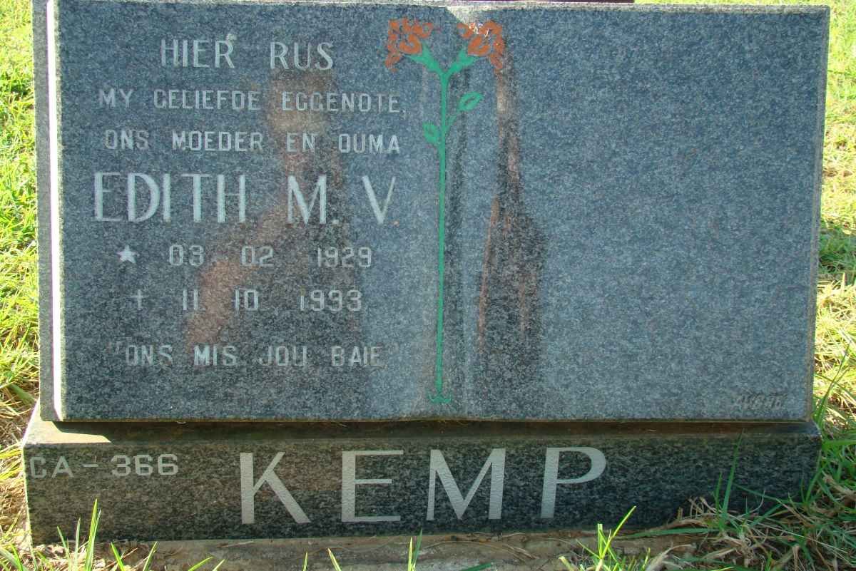 KEMP Edith M.V. 1929-1993