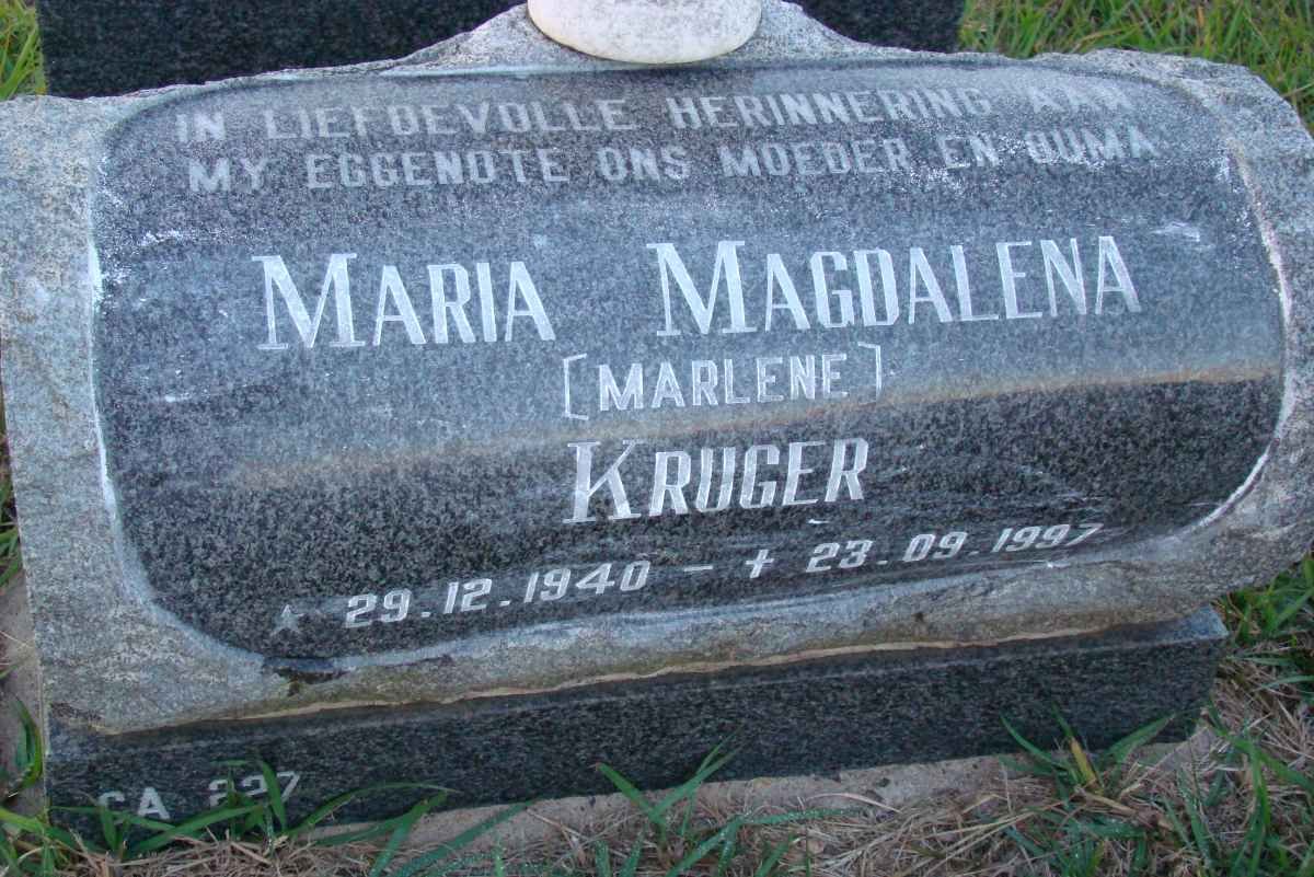 KRUGER Maria Magdalena 1940-1997