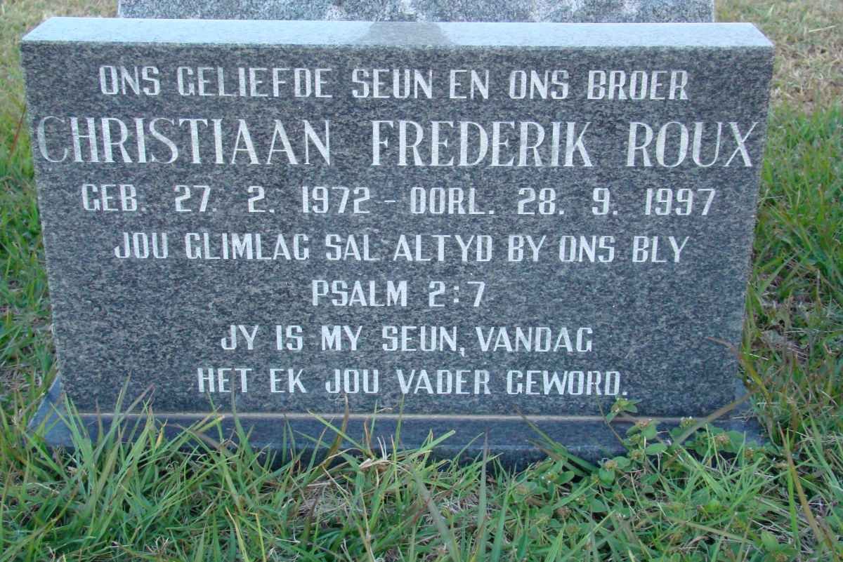 ROUX Christiaan Frederik 1972-1997