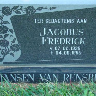 RENSBURG Jacobus Fredrick, Jansen van 1936-1995