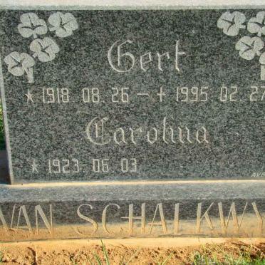 SCHALKWYK Gert, van 1918-1995 &amp; Carolina 1923-