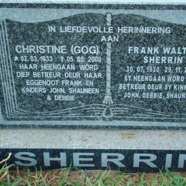 SHERRIN Frank Walter 1930-2004 &amp; Christine 1933-2000