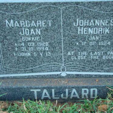 TALJARD Johannes Hendrik 1924- &amp; Margaret Joan 1928-1994