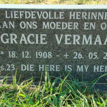 VERMAAK Gracie 1908-2003