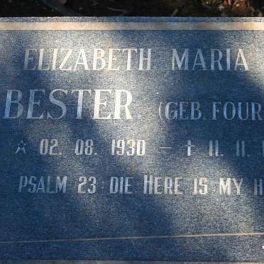 BESTER Elizabeth Maria nee FOURIE 1930-1996