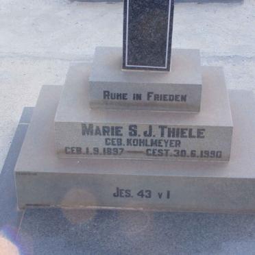 THIELE Marie S.J. nee KOHLMEYER 1897-1990
