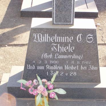 THIELE Wilhelmine C.S.nee LAMMERDING 1900-1987