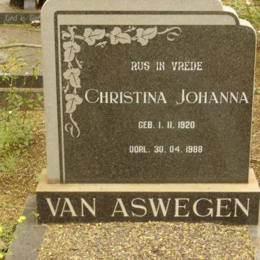 ASWEGEN Christina Johanna, van 1920-1988