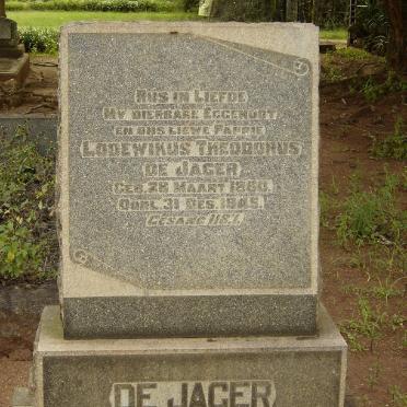 JAGER Lodewikus Theodorus, de 1860-1945