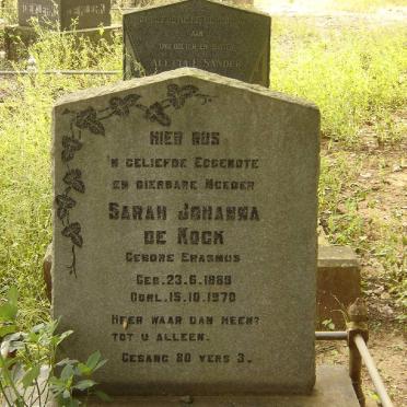KOCK Sarah Johanna, de nee ERASMUS 1889-1970