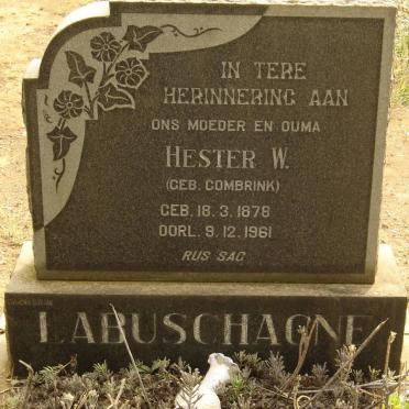 LABUSCHAGNE Hester W. nee COMBRINK 1878-1961