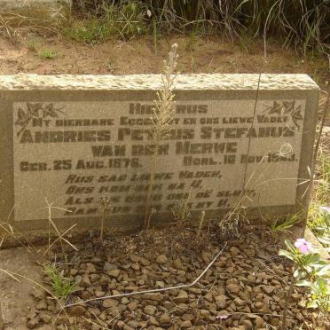 MERWE Andries Petrus Stefanus, van der 1876-1943