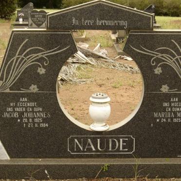 NAUDE Jacob Johannes 1925-1984 &amp; Martha Maria 1925-