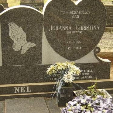 NEL Johanna Christina nee HATTING 1925-1994