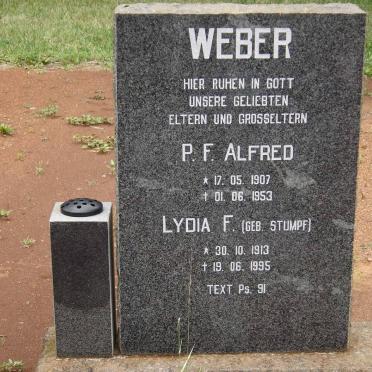 WEBER P.F. Alfred 1907-1953 &amp; Lydia F. STUMPF 1913-1995