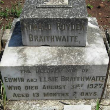BRAITHWAITE Ronald Royden -1927