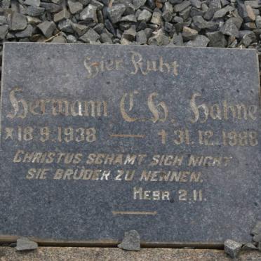 HAHNE Hermann C.H. 1938-1988
