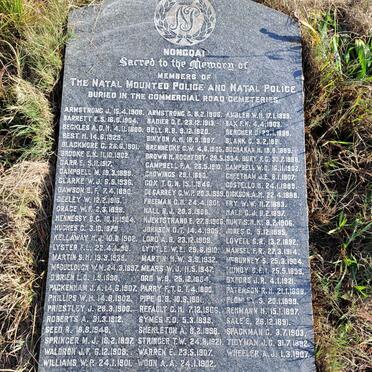 04. Memorial to the Natal Mounted Police and Natal Police buried in Commercial Road Cemetery