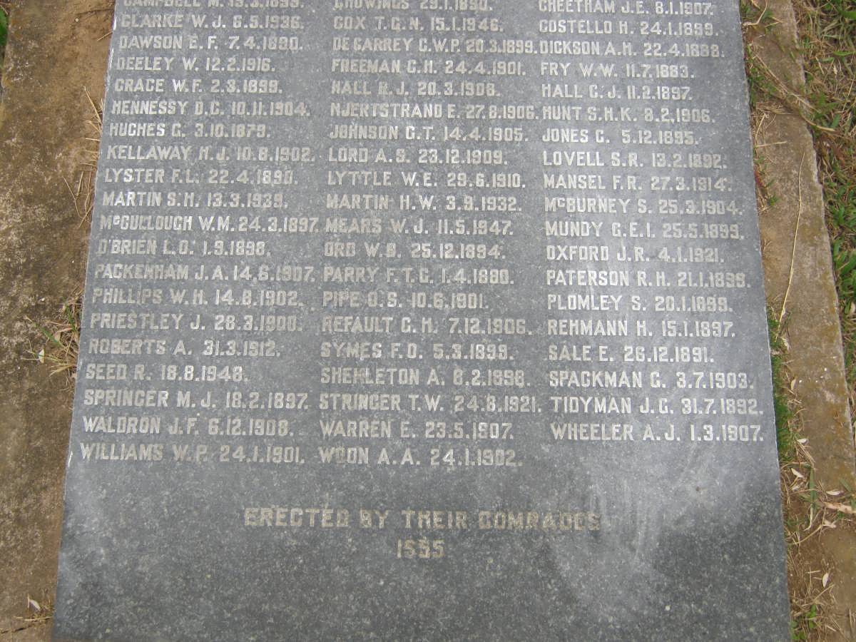 MEMORIAL TO MEMBERS OF THE NATAL MOUNTED POLICE AND NATAL POLICE