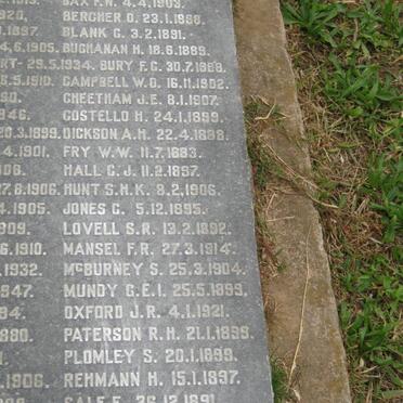 6. MEMORIAL TO MEMBERS OF THE NATAL MOUNTED POLICE AND NATAL POLICE
