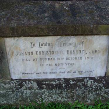 BOSHOFF Johann Christoffel -1918