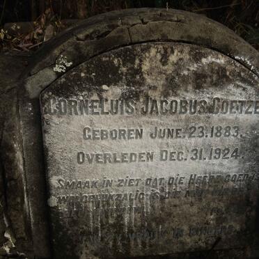 COETZEE Corneluis Jacobus 1883-1924