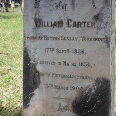 CARTER William 1826-1904 &amp; Mary 1827-1913
