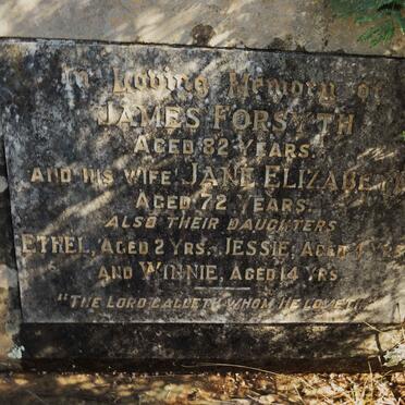 FORSYTH James & Jane Elizabeth :: FORSYTH Ethel :: FORSYTH Jessie :: FORSYTH Winnie