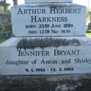 HARKNESS Arthur Herbert 1889-1970 :: BRYANT Jennifer 1963-1982
