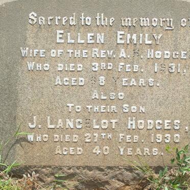 HODGES Ellen Emily -1931 :: HODGES J. Lancelot -1930