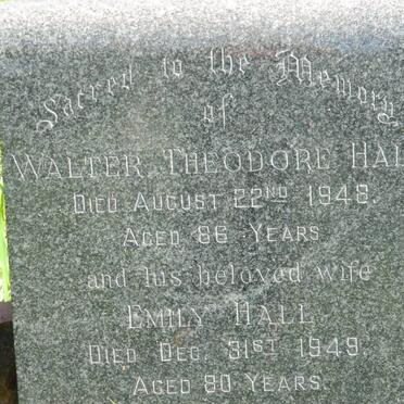 HALL Walter Theodore -1948 &amp; Emily -1949