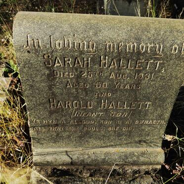 HALLETT Sarah -1931 :: HALLETT Harold