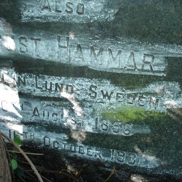 HAMMAR August 1856-1931 &amp; Elizabeth Ellen LAMB 1866-1926