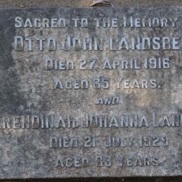 LANDSBERG Otto John -1916 &amp; Barendinah Johanna NIENHABER -1929
