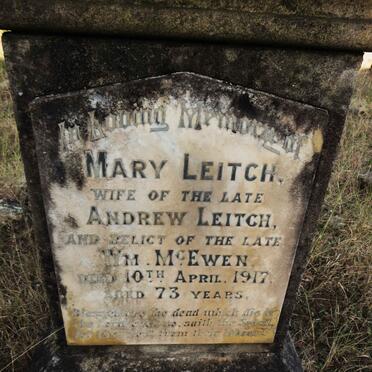 LEITCH Mary, MCEWEN -1917