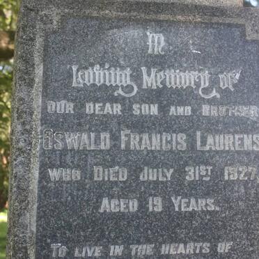 LAURENS Oswald Francis -1927