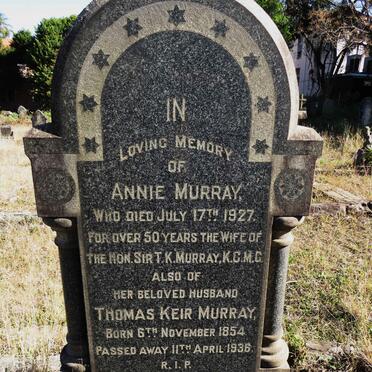 MURRAY Thomas Keir 1854-1936 & Annie -1927