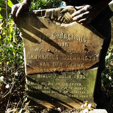 MERWE Gerhardus Coenradus, van der 1873-1935