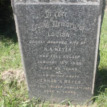 MEYER Herman A. -1921 &amp; Louisa -1920
