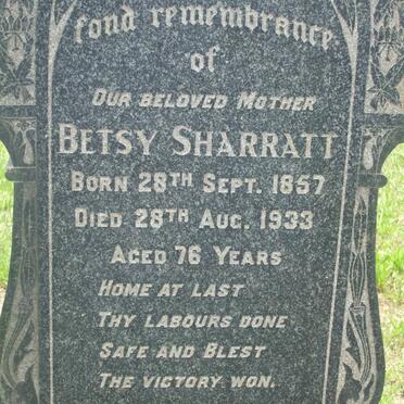 SHARRATT Betsy 1857-1933